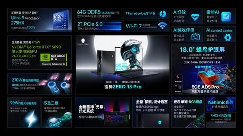 雷神ZERO18 Pro正式开售！50系巨屏猛兽